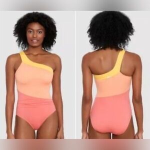 Freely One-Shoulder Colorblock Swimsuit Size M NWOT